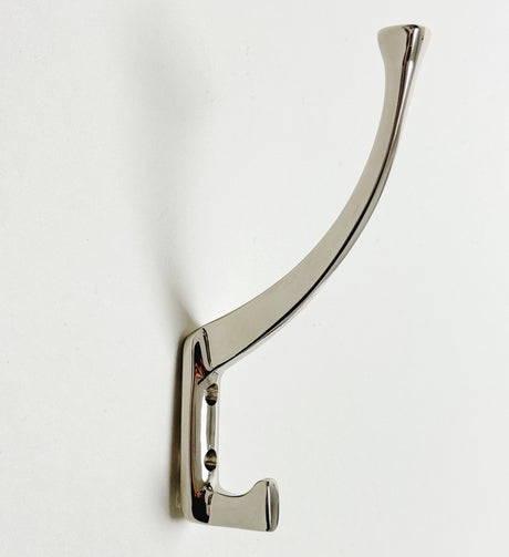 Polished Nickel "Zen" Wall Coat and Hat Hook - Forge Hardware Studio