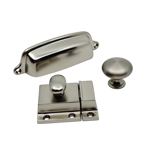 Brushed Nickel "Eloise" Cabinet Hardware - Forge Hardware Studio