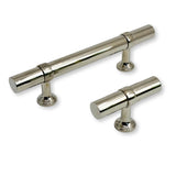 Smooth T-Bar "Contemporary" Polished Nickel Knobs and Pulls - Forge Hardware Studio