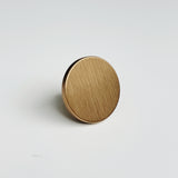 Brushed Bronze "Plato" Round Flat Cabinet Knob - Forge Hardware Studio