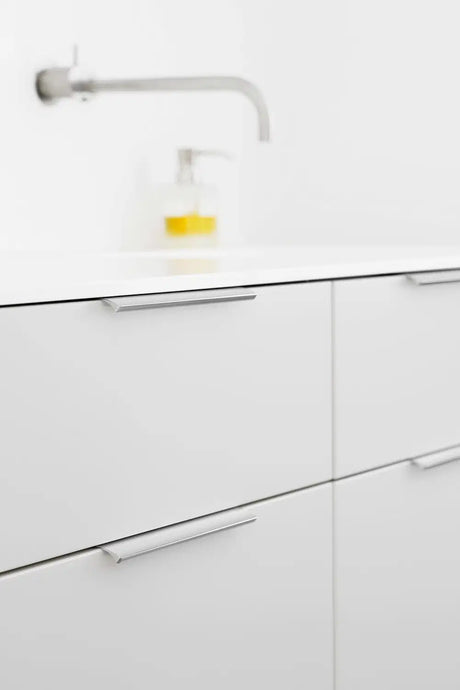 Bright Anodized "Edge Straight" Tab Drawer Pulls - Forge Hardware Studio