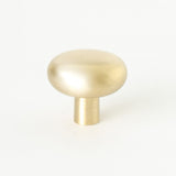 Round Brushed Brass "Halo" Cabinet Knob and Hook - Forge Hardware Studio