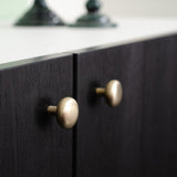 Round Brushed Brass "Halo" Cabinet Knob and Hook - Forge Hardware Studio