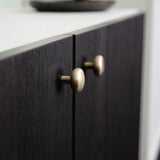 Round Brushed Brass "Halo" Cabinet Knob and Hook - Forge Hardware Studio