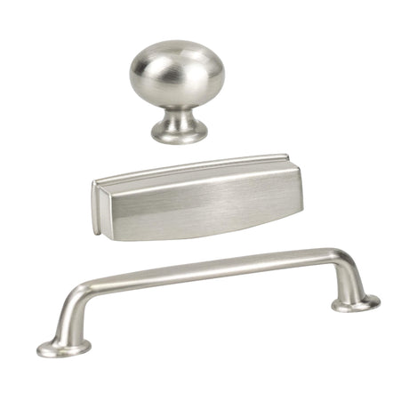 Brushed Nickel "Bellamy" Cabinet Knob and Drawer Pulls - Forge Hardware Studio