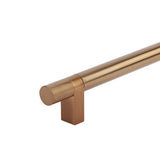 Smooth T-Bar Bronze Copper Glass Shower Door Handles - Forge Hardware Studio