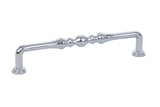 Chrome cabinet handle on a white background