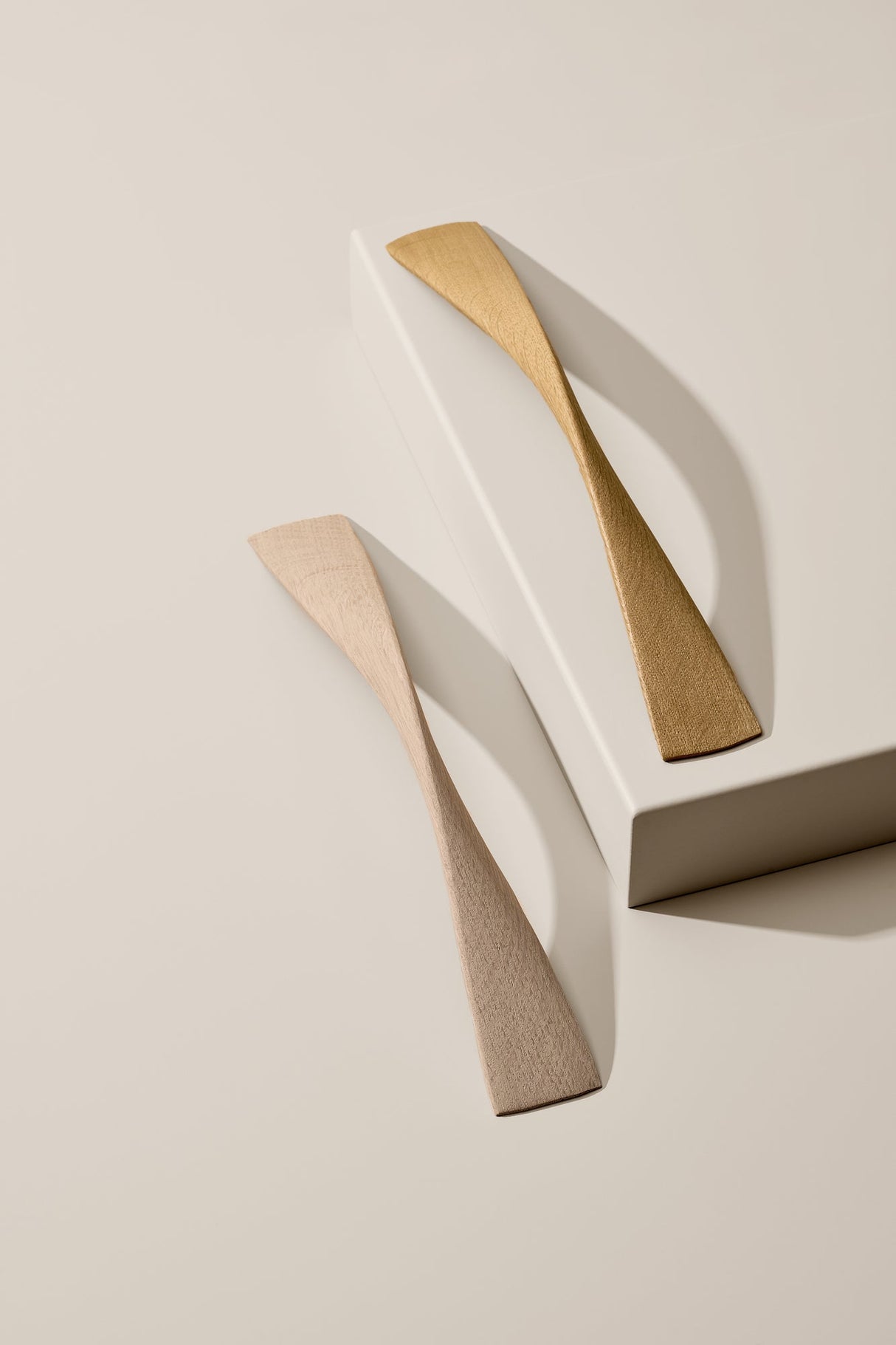 Lacquered Oak Wood "Twist" Drawer Pulls - Forge Hardware Studio