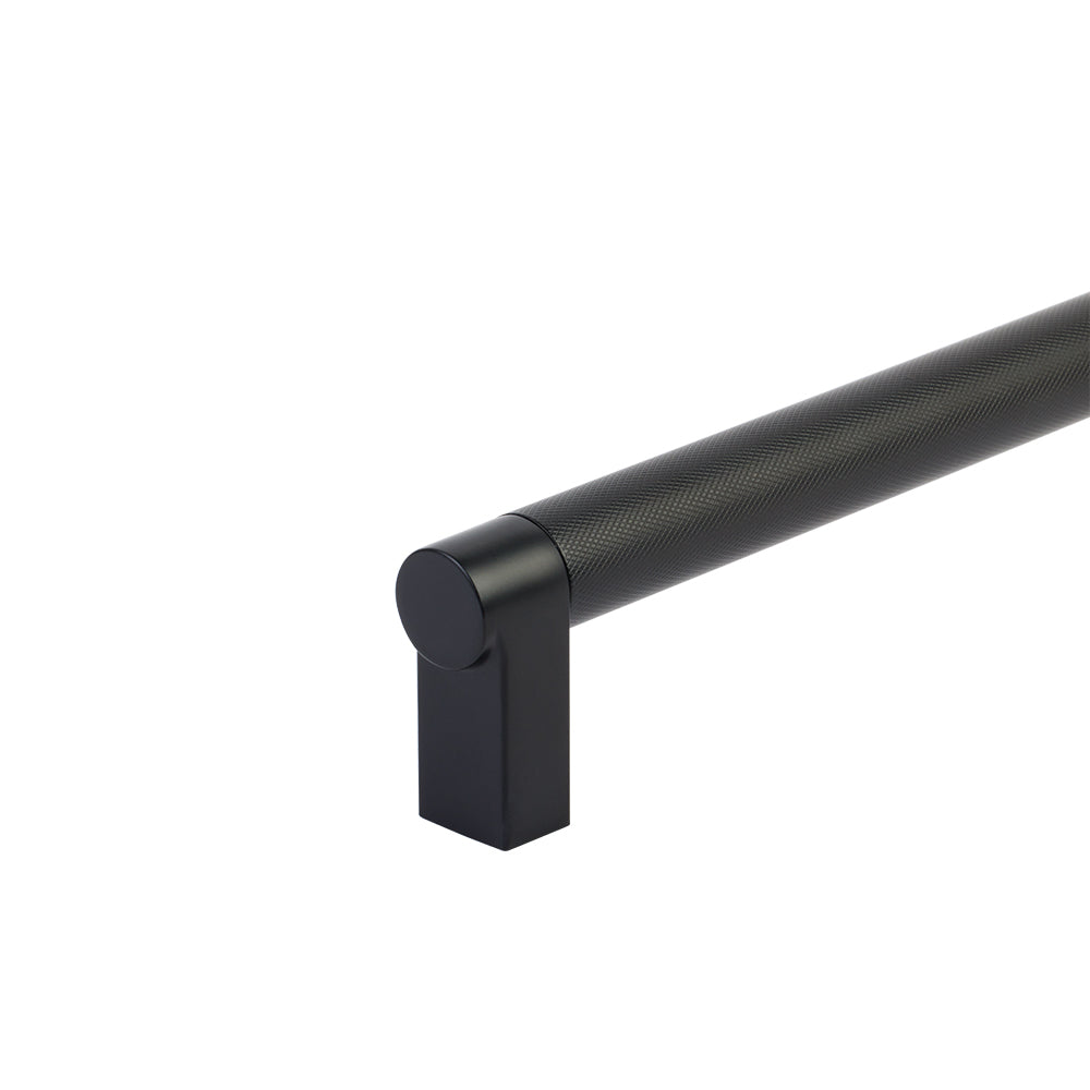 Matte Black Knurled Glass Shower Door Handles - Forge Hardware Studio