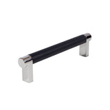 Knurled Polished Nickel and Black Cabinet Knobs and Drawer Pulls