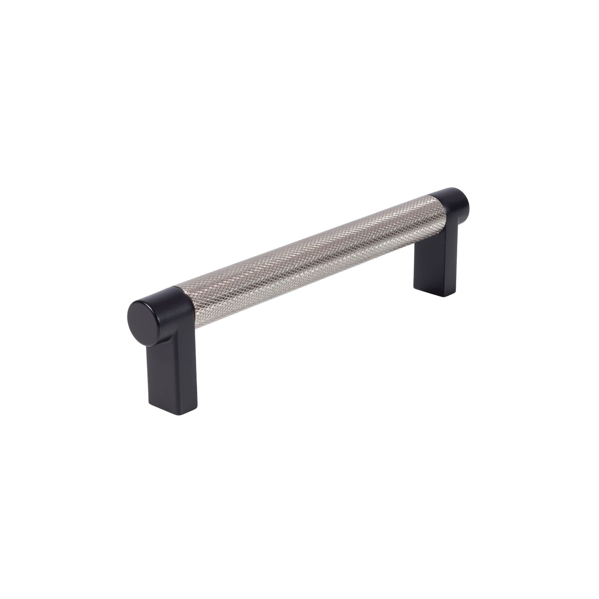 Knurled Black and Satin Nickel Cabinet Knobs and Drawer Pulls