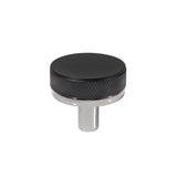 Knurled Polished Nickel and Black Cabinet Knobs and Drawer Pulls