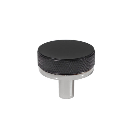 Knurled Polished Nickel and Black Cabinet Knobs and Drawer Pulls