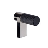 Knurled Polished Nickel and Black Cabinet Knobs and Drawer Pulls