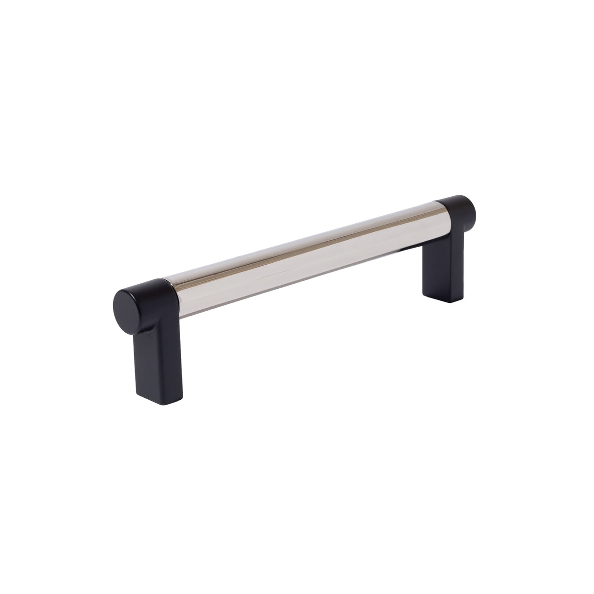 Smooth Polished Nickel and Black Cabinet Knobs and Drawer Pulls