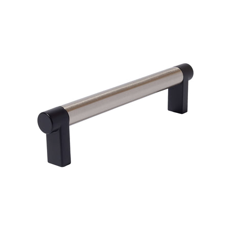 Smooth Satin Nickel and Black Cabinet Knobs and Drawer Pulls