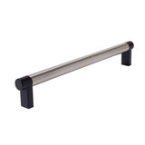 Smooth Satin Nickel and Black Cabinet Knobs and Drawer Pulls