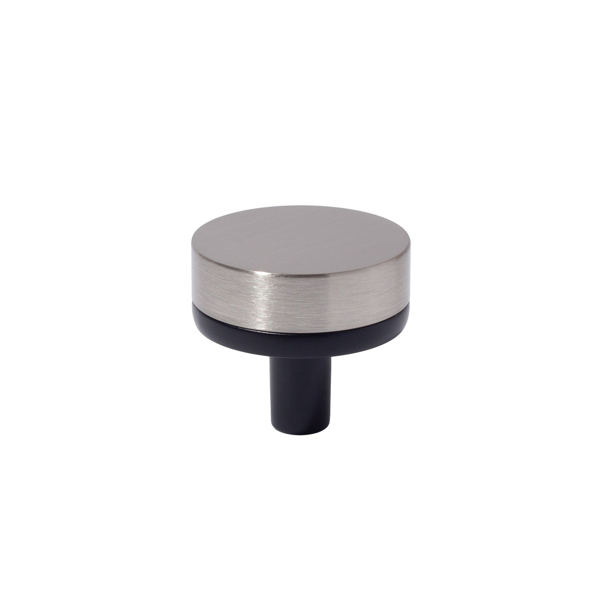 Smooth Satin Nickel and Black Cabinet Knobs and Drawer Pulls