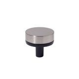 Smooth Satin Nickel and Black Cabinet Knobs and Drawer Pulls