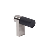Knurled Satin Nickel and Black Cabinet Knobs and Drawer Pulls