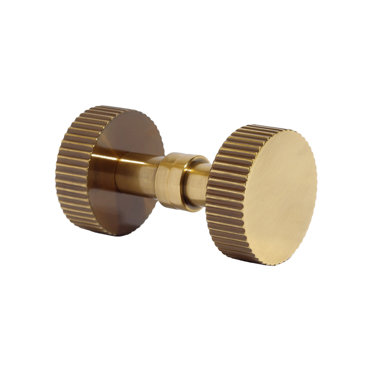 French Brass "ES Fluted" Shower Glass Round Knob - Forge Hardware Studio