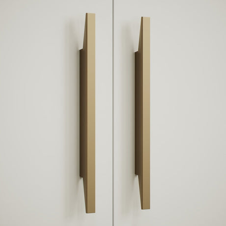 Brushed Bronze "Facet" Drawer Pulls - Euro • Knobs