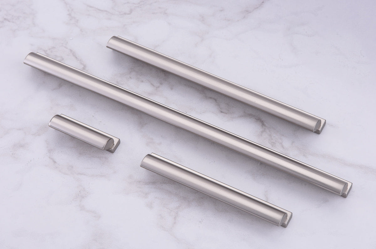 Lew's Finger Cabinet Knobs and Pulls in Brushed Nickel - Forge Hardware Studio