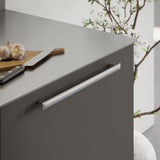 Satin Steel "Flow" T-Bar Cabinet Knob and Drawer Pull - Forge Hardware Studio