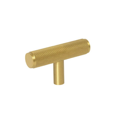 Knurled Satin Brass "Texture No. 3" Drawer Pulls and Knobs - Forge Hardware Studio