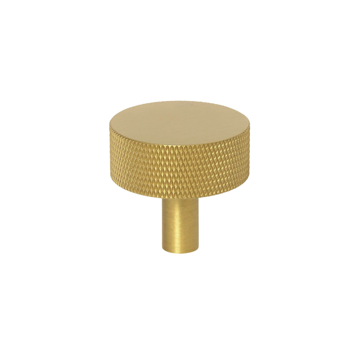 Knurled Satin Brass "Texture No. 3" Drawer Pulls and Knobs - Forge Hardware Studio