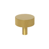 Knurled Satin Brass "Texture No. 3" Drawer Pulls and Knobs - Forge Hardware Studio