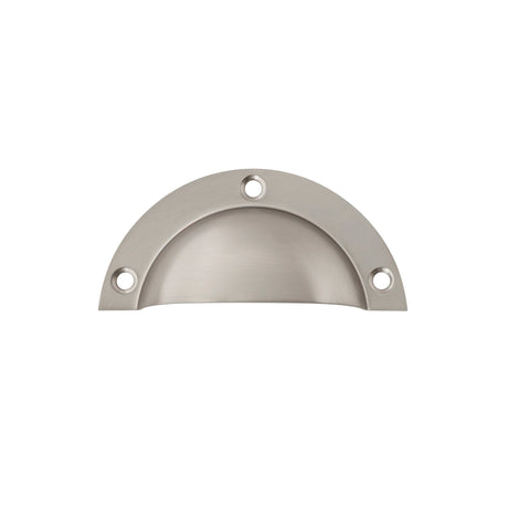 Brushed Nickel "Elodie" Cup Drawer Pull - Forge Hardware Studio