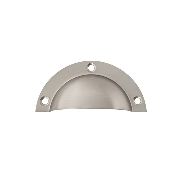 Brushed Nickel "Elodie" Cup Drawer Pull - Forge Hardware Studio