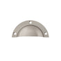 Brushed Nickel "Elodie" Cup Drawer Pull - Forge Hardware Studio