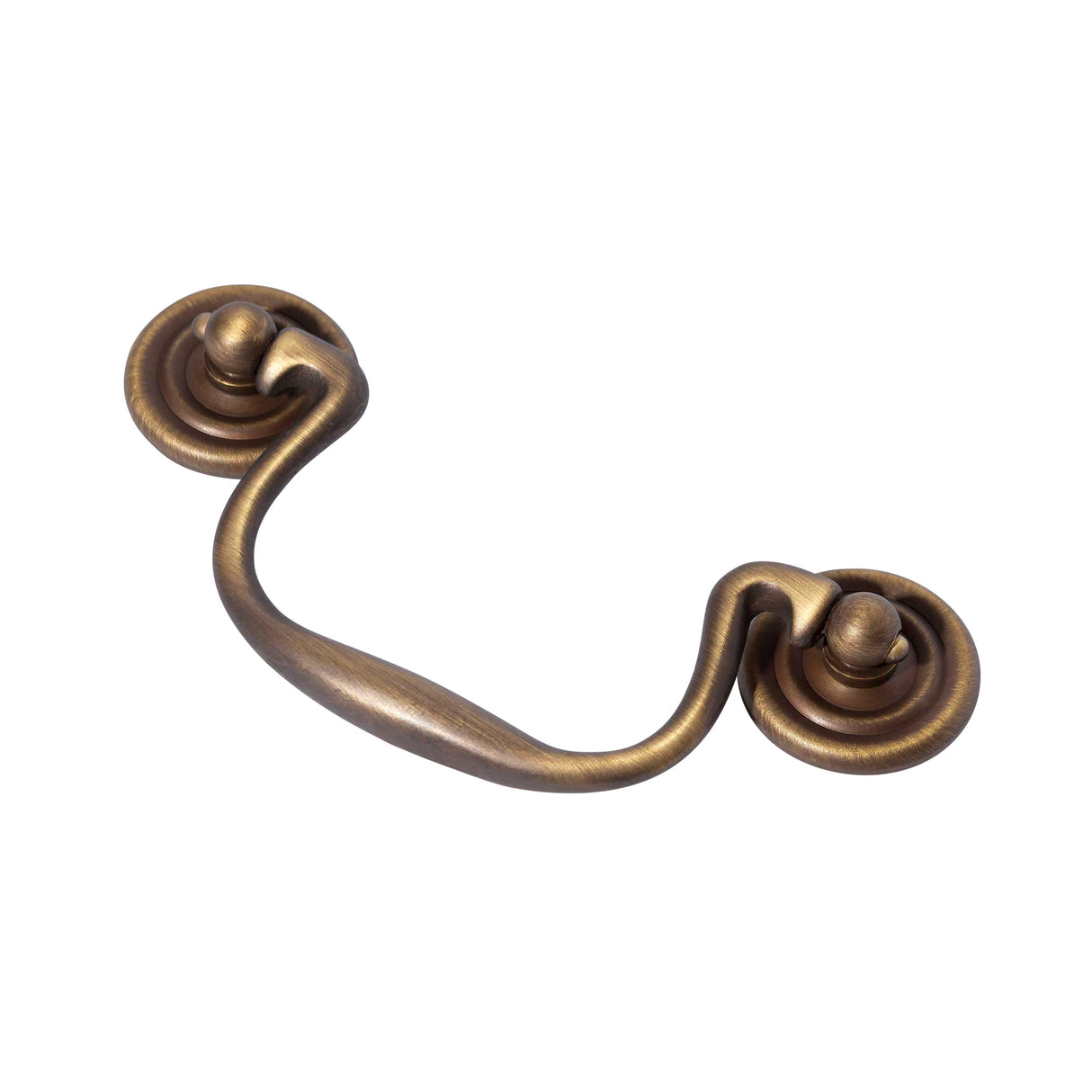 Traditional Antique Brass "Elsie" Bail Drawer Pull - Forge Hardware Studio