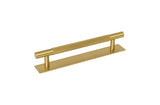 Brass Knurled "Texture Backplate" Drawer Pulls and Knobs in Satin Brass - Forge Hardware Studio