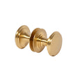Round Satin Brass "Penny" Round Glass Shower Knob - Forge Hardware Studio