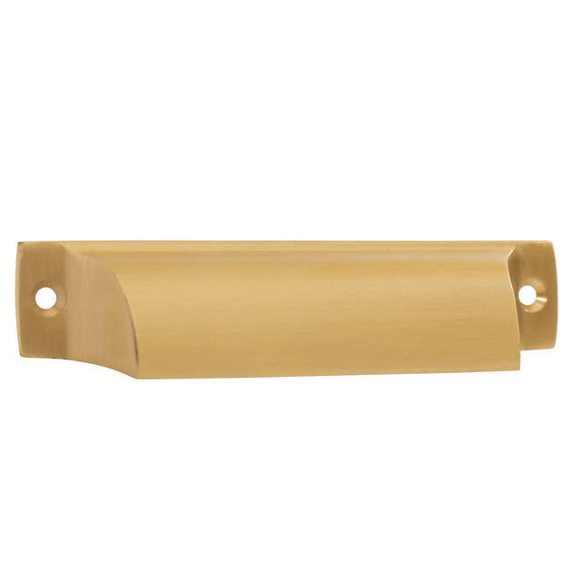 Satin Brass "Ballard" Cup Drawer Pull - Forge Hardware Studio