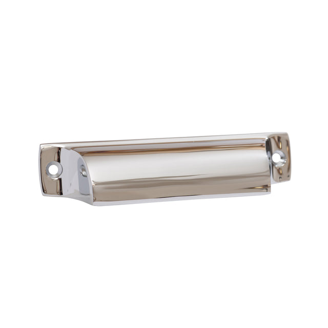 Polished Chrome "Ballard" Cup Drawer Pull - Forge Hardware Studio