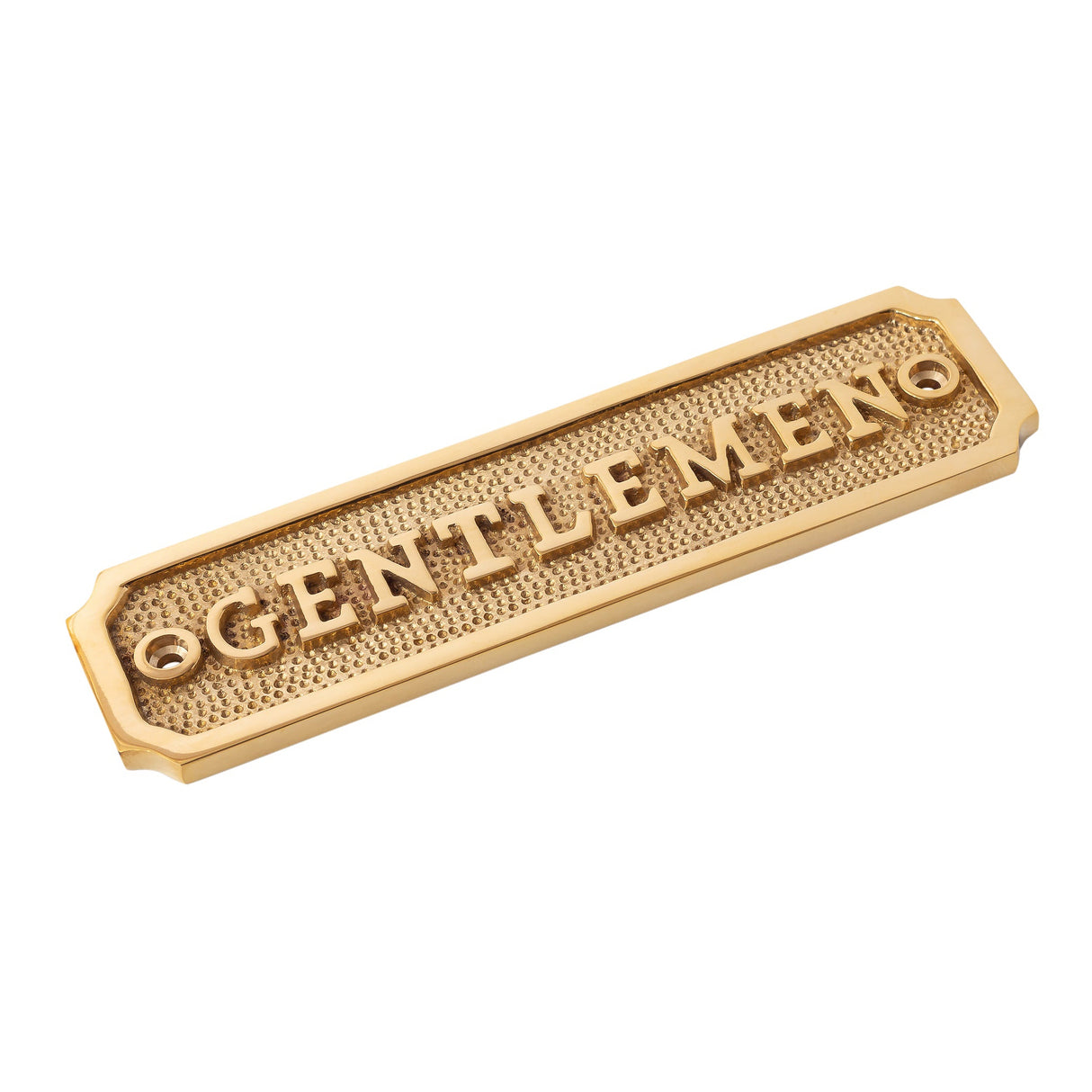 Brass Door Sign "Gentlemen" 5-1/2 in. Vintage Door Plaque - Forge Hardware Studio