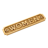 Brass Door Sign "Women" 5-1/2 in. Vintage Door Plaque - Forge Hardware Studio