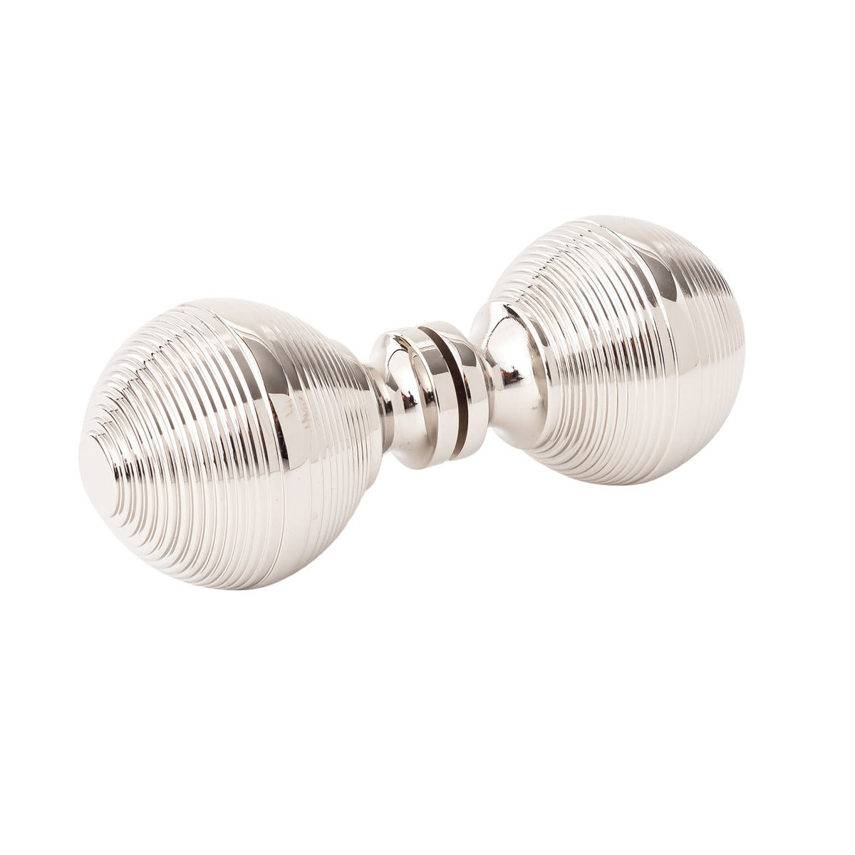 Glass Shower "Beehive" Round Polished Nickel Back to Back Door Knob - Forge Hardware Studio