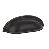 Dark brown cabinet handle on a white background