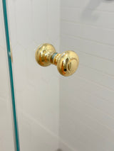 Round Polished Unlacquered Brass "Fia" Round Glass Shower Knob - Industry Hardware