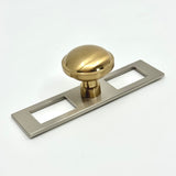 Champagne Bronze and Satin Nickel Industrial Pulls and Knob with Backplate - Forge Hardware Studio