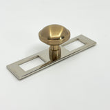Champagne Bronze and Polished Nickel Industrial Pulls and Knob with Backplate - Forge Hardware Studio