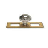 Champagne Bronze and Polished Nickel Industrial Modern Pulls and Knob with Backplate - Forge Hardware Studio