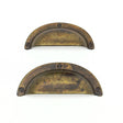 Drawer Cup Pulls "Amalfi" in Worn Brass - Forge Hardware Studio