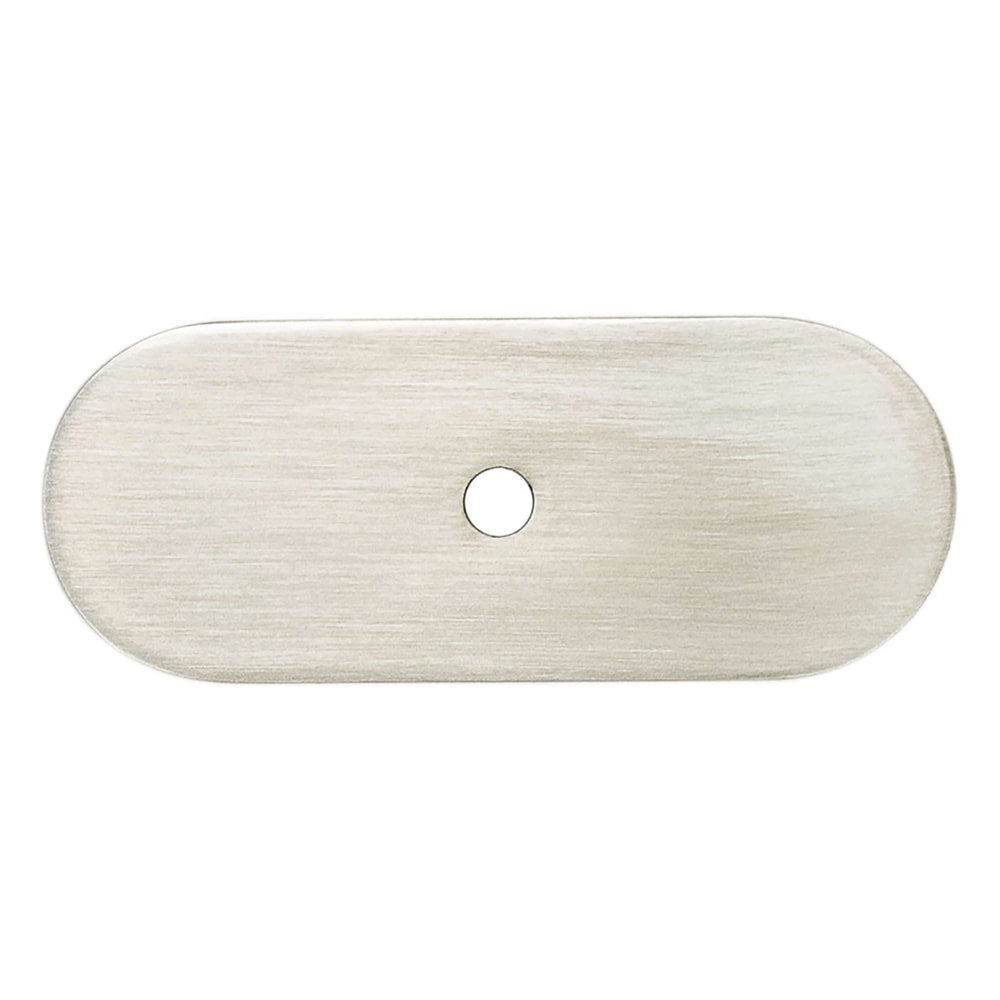 Brushed Nickel Rounded Drawer Pull Backplates - Forge Hardware Studio