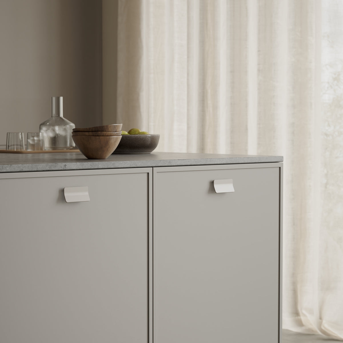 Light Beige "Leaf" Tab Drawer Pulls - Forge Hardware Studio